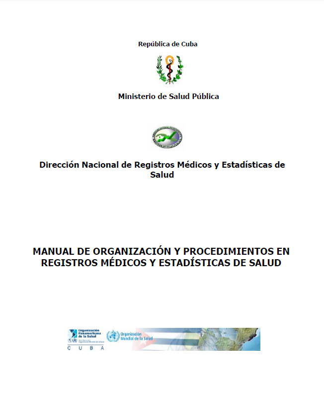 Book Cover: Manual de organización y procedimientos en Registros Médicos y estadísticas de salud